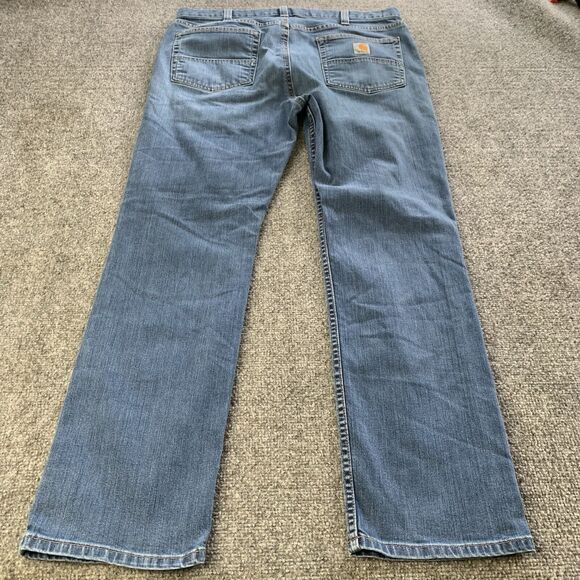 Carhartt Mens Relaxed Fit Blue Jeans Straight Med Wash Size 36 x 30 - Picture 3 of 16